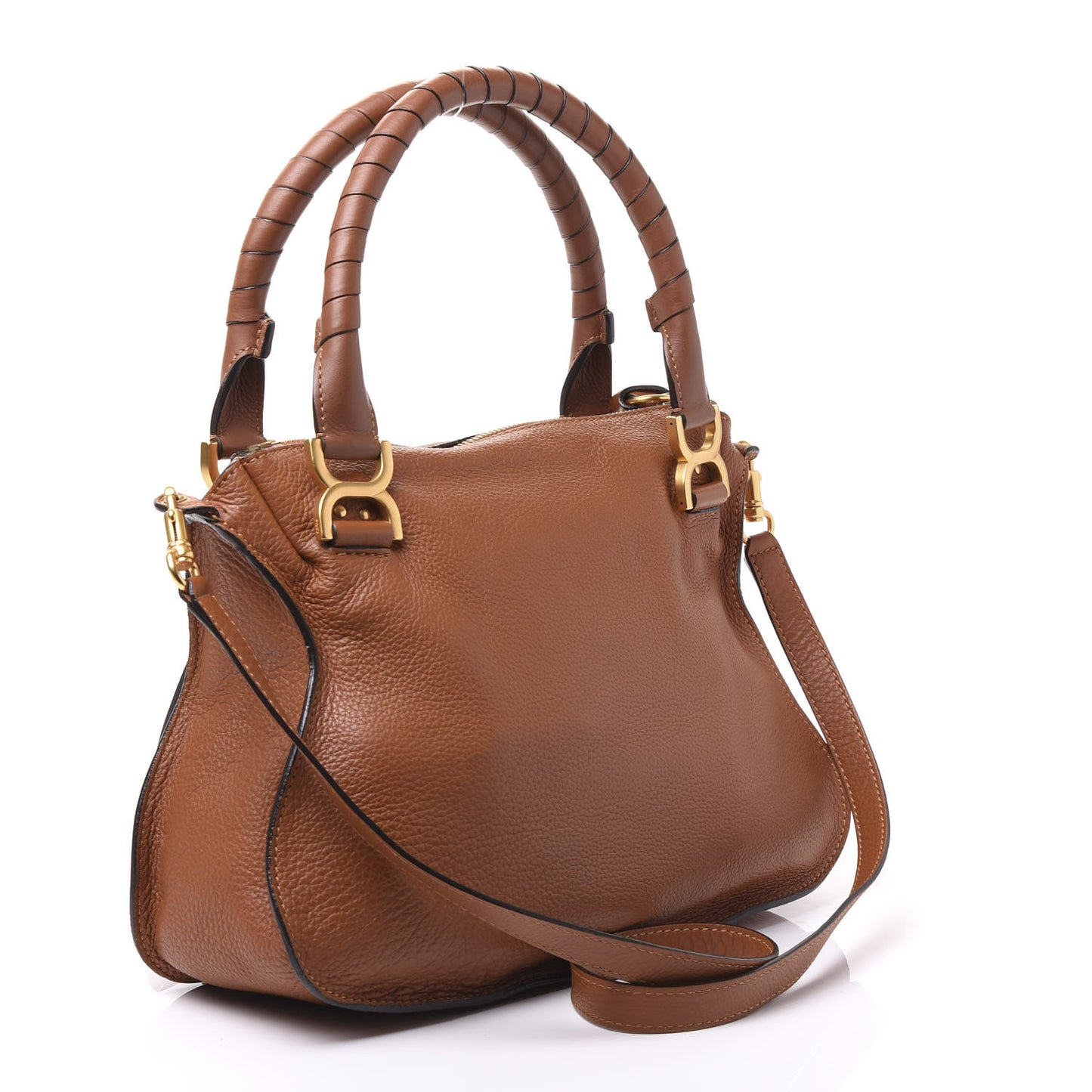 Calfskin Medium Marcie Satchel Tan