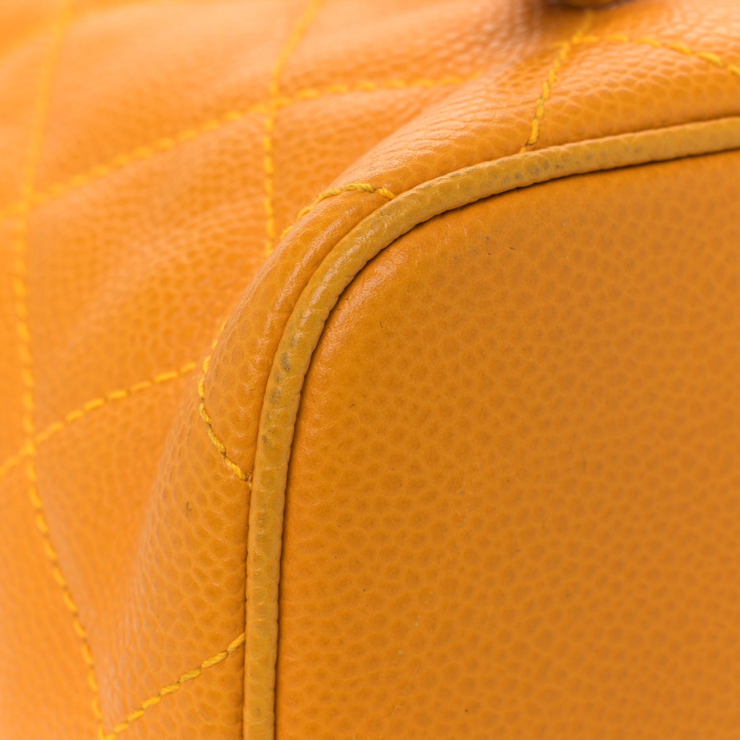 Caviar Quilted Drawstring Backpack Yellow