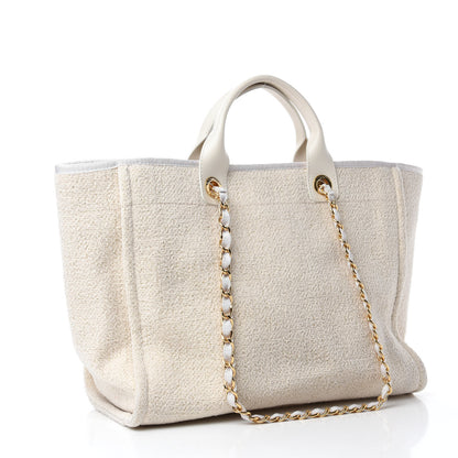 Chanel Lurex Boucle Medium Deauville Tote White 3 of 10