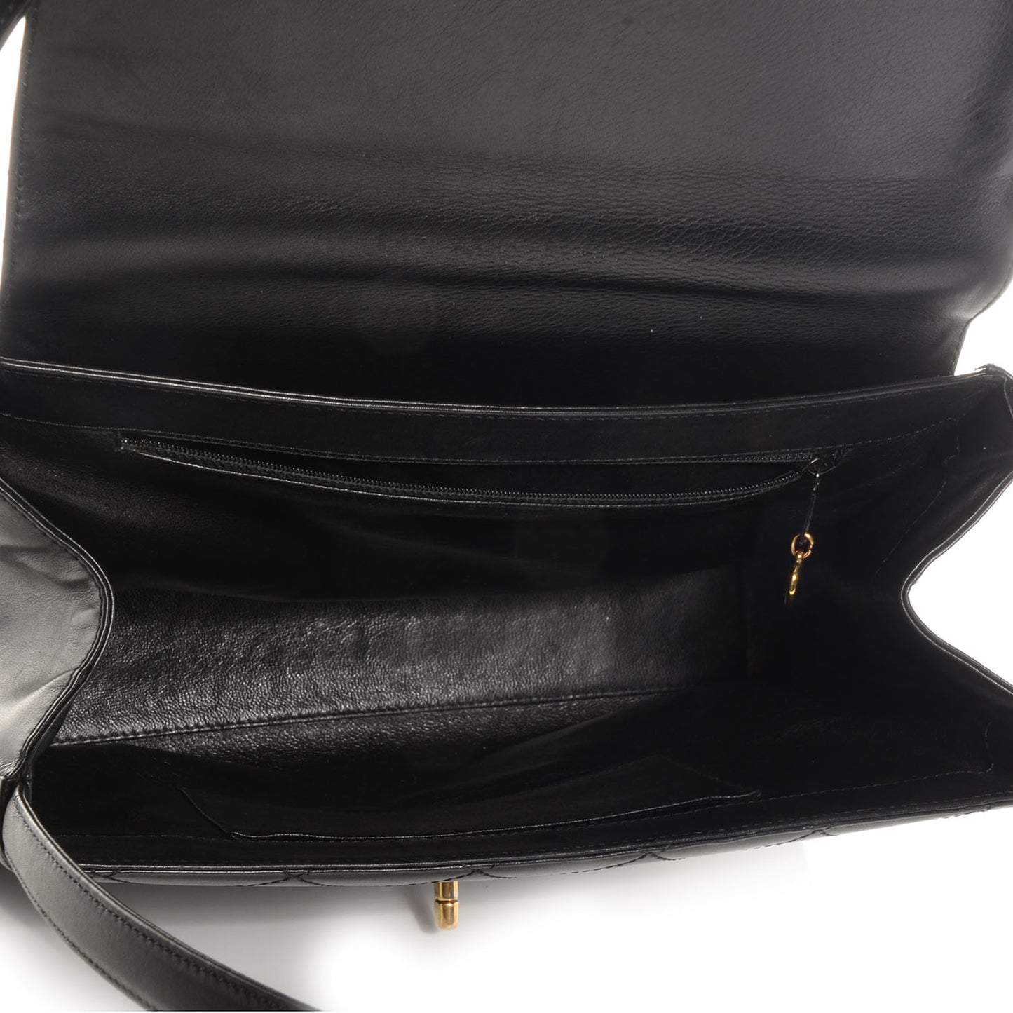 Lambskin Shoulder Flap Bag Black