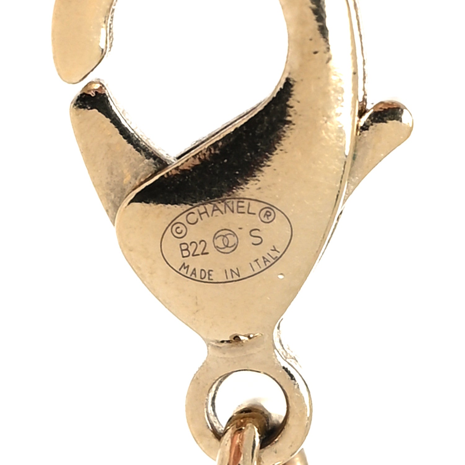 Chanel Metal Lambskin Crystal Chain CC Necklace White Gold 5 of 5