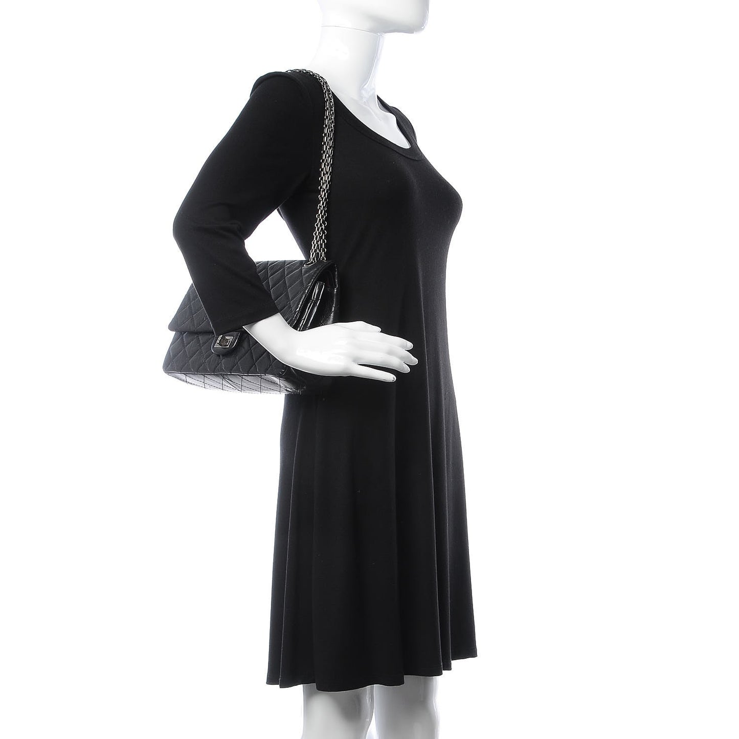 Aged Calfskin Quilted 2.55 Reissue 226 Flap Black