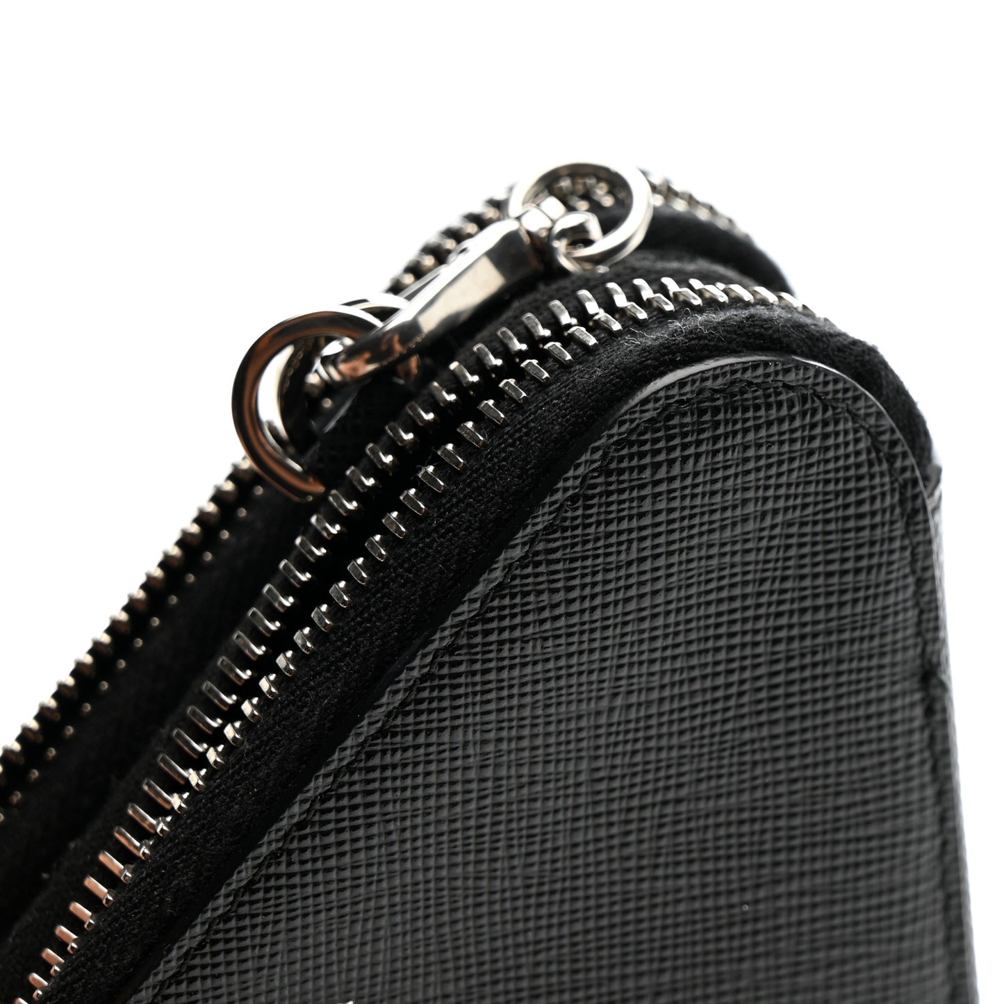 Saffiano Mini Triangle Crossbody Pouch Black