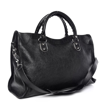 Balenciaga Chevre Silver Metallic Edge Hardware City Black 4 of 8