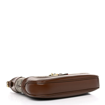 Gucci GG Supreme Monogram Azalea Calfskin Web Small Jackie 1961 Hobo Beige Ebony Brown Sugar 4 of 14