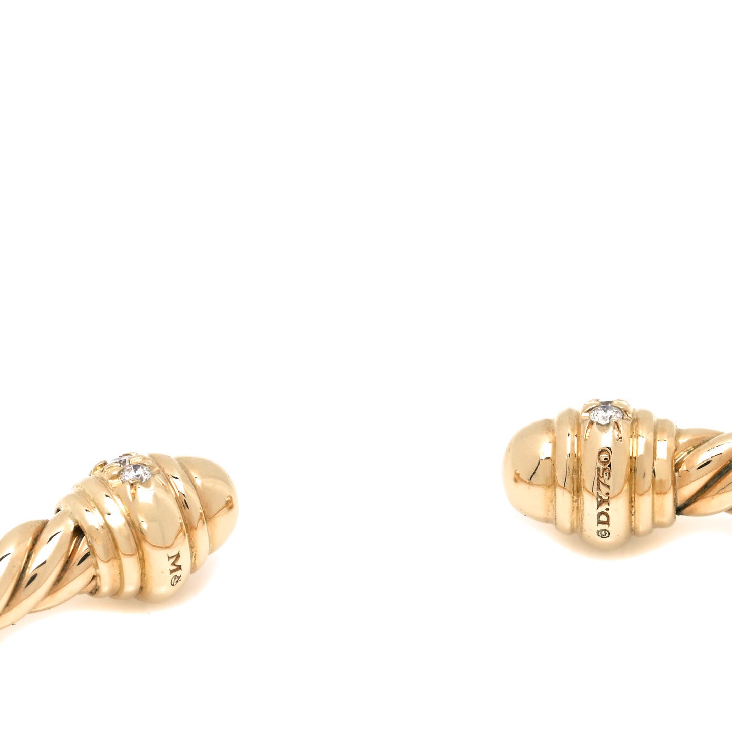 18K Yellow Gold Diamond 3mm Cablespira Bracelet