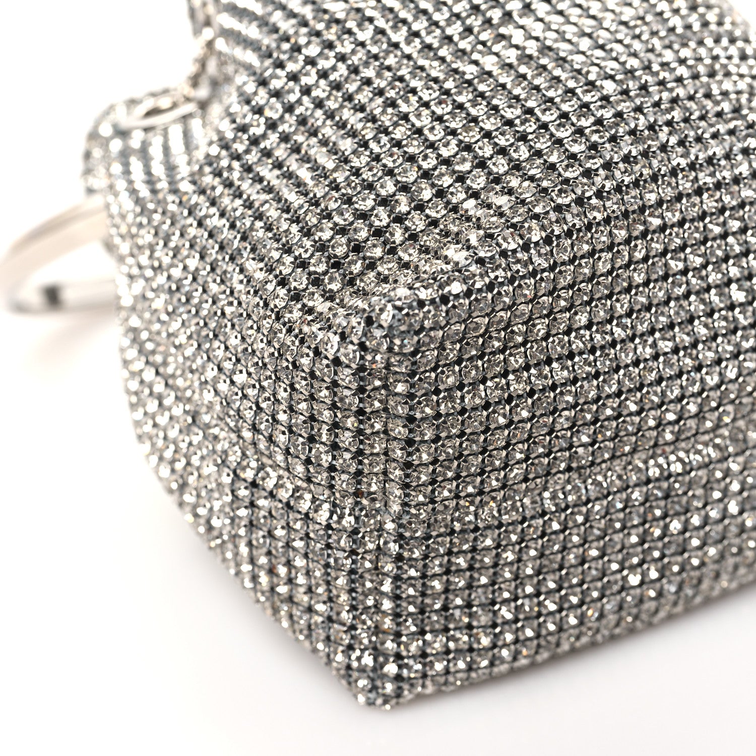 Jimmy Choo Satin Crystal Embellished Micro Bon Bon Bag Silver 9 of 11