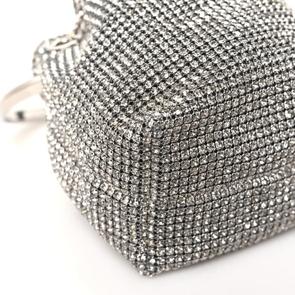 Jimmy Choo Satin Crystal Embellished Micro Bon Bon Bag Silver 9 of 11