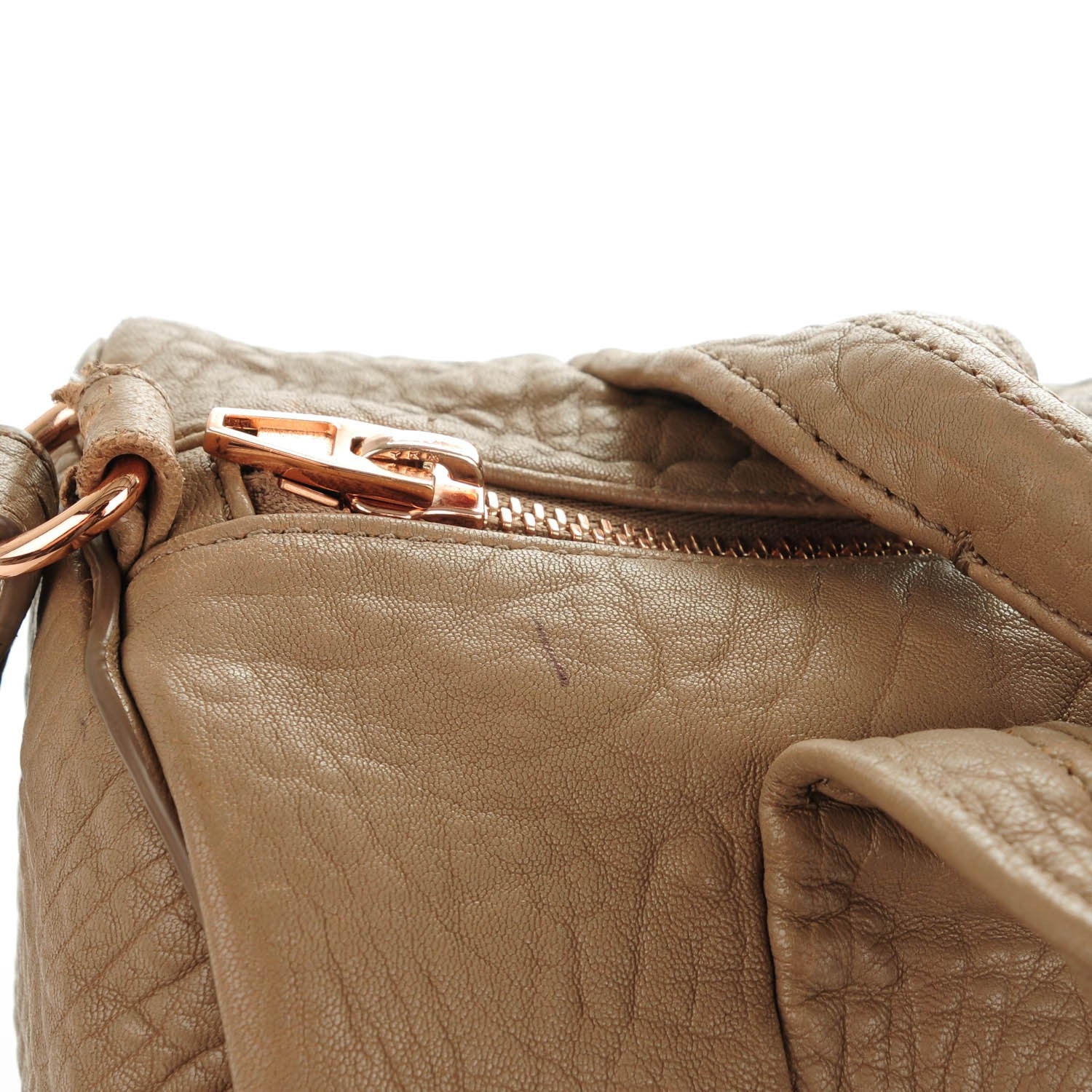 Alexander Wang Pebbled Lambskin Rocco Latte Rose Gold Hardware 8 of 11