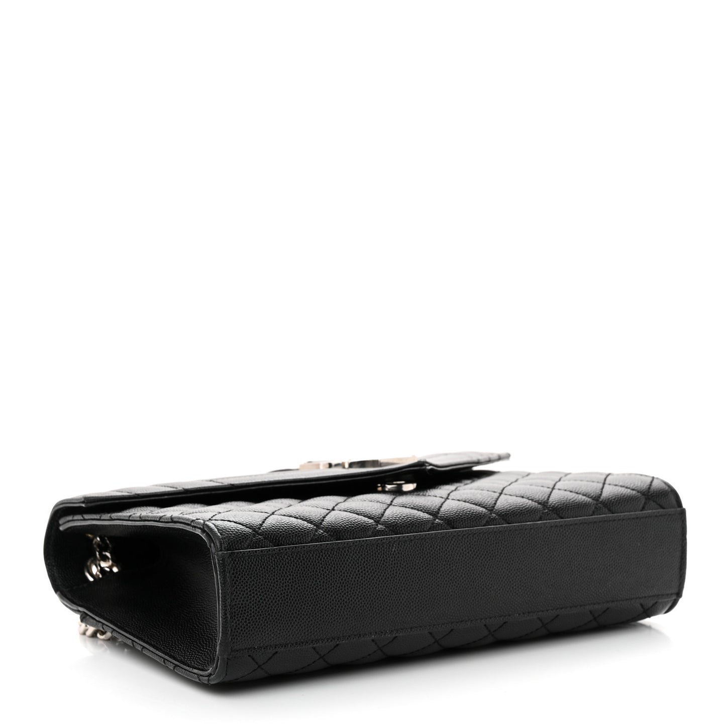 Grain De Poudre Textured Mixed Matelasse Triquilt Medium Monogram Satchel Black