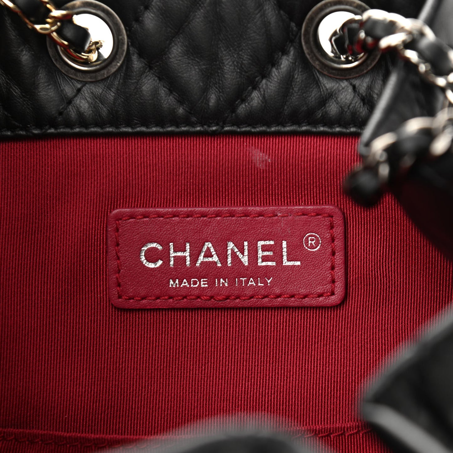 Aged Calfskin Quilted Gabrielle Backpack Black