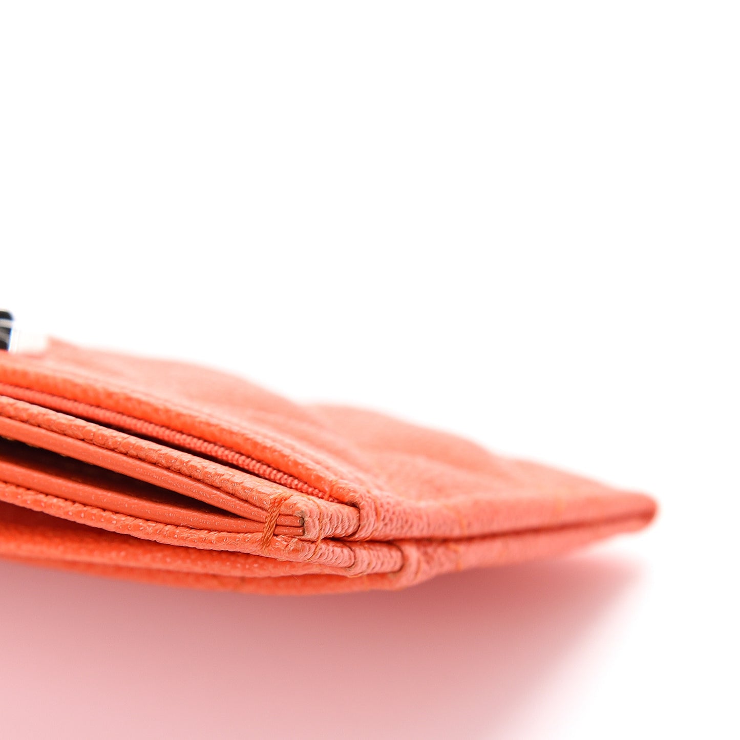 Caviar Quilted Boy Card Holder Orange