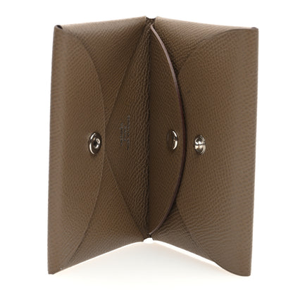 Hermes Epsom Calvi Duo Card Case Etoupe 5 of 7