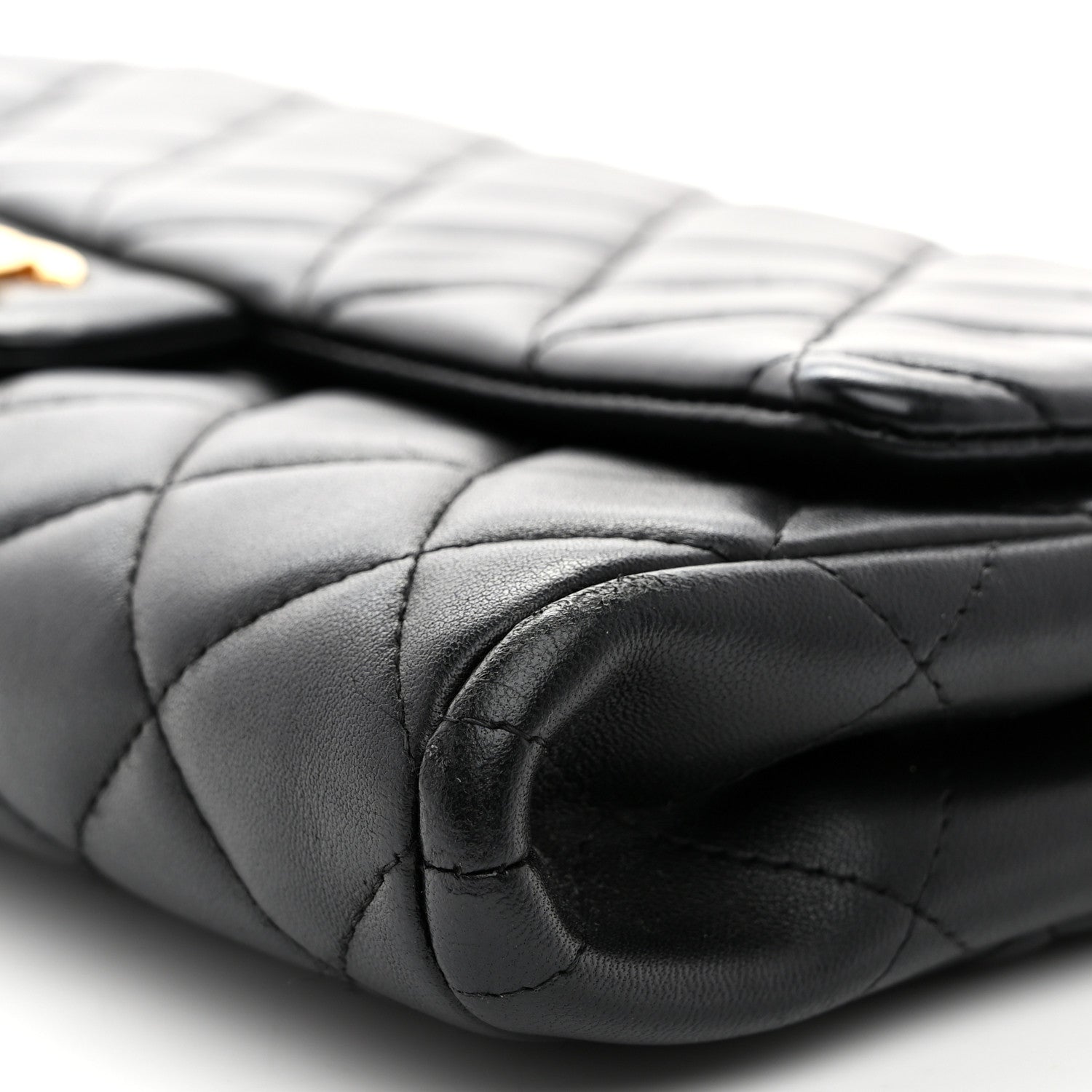 Chanel Lambskin Quilted Clutch With Chain Flap Black 10 of 10