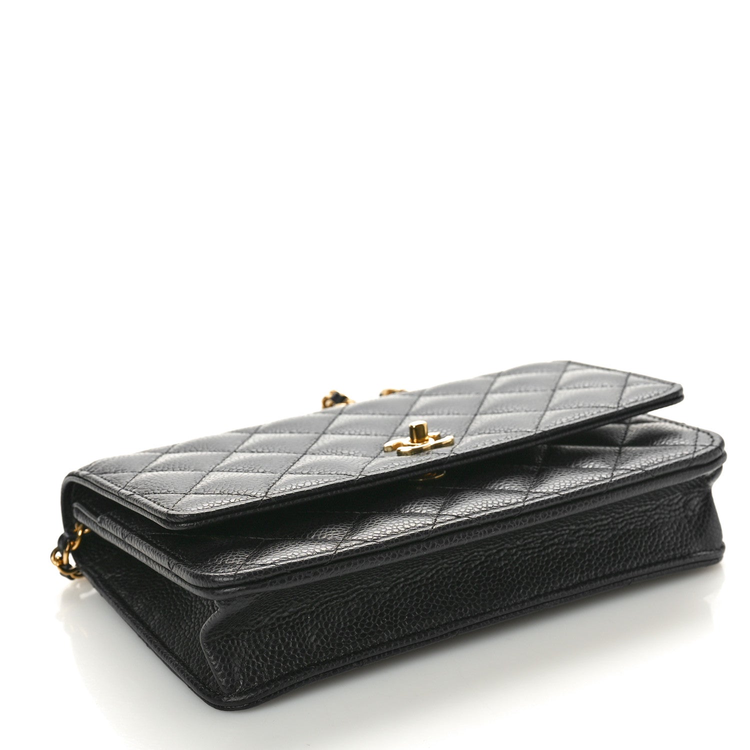 Chanel Caviar Quilted CC Turnlock Wallet On Chain WOC Black 4 of 11
