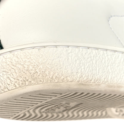 Gucci Miro Soft Calfskin Laminated Ayers Web Bee Embroidered Mens Ace Sneakers 9 White Red Flame Green 10 of 12