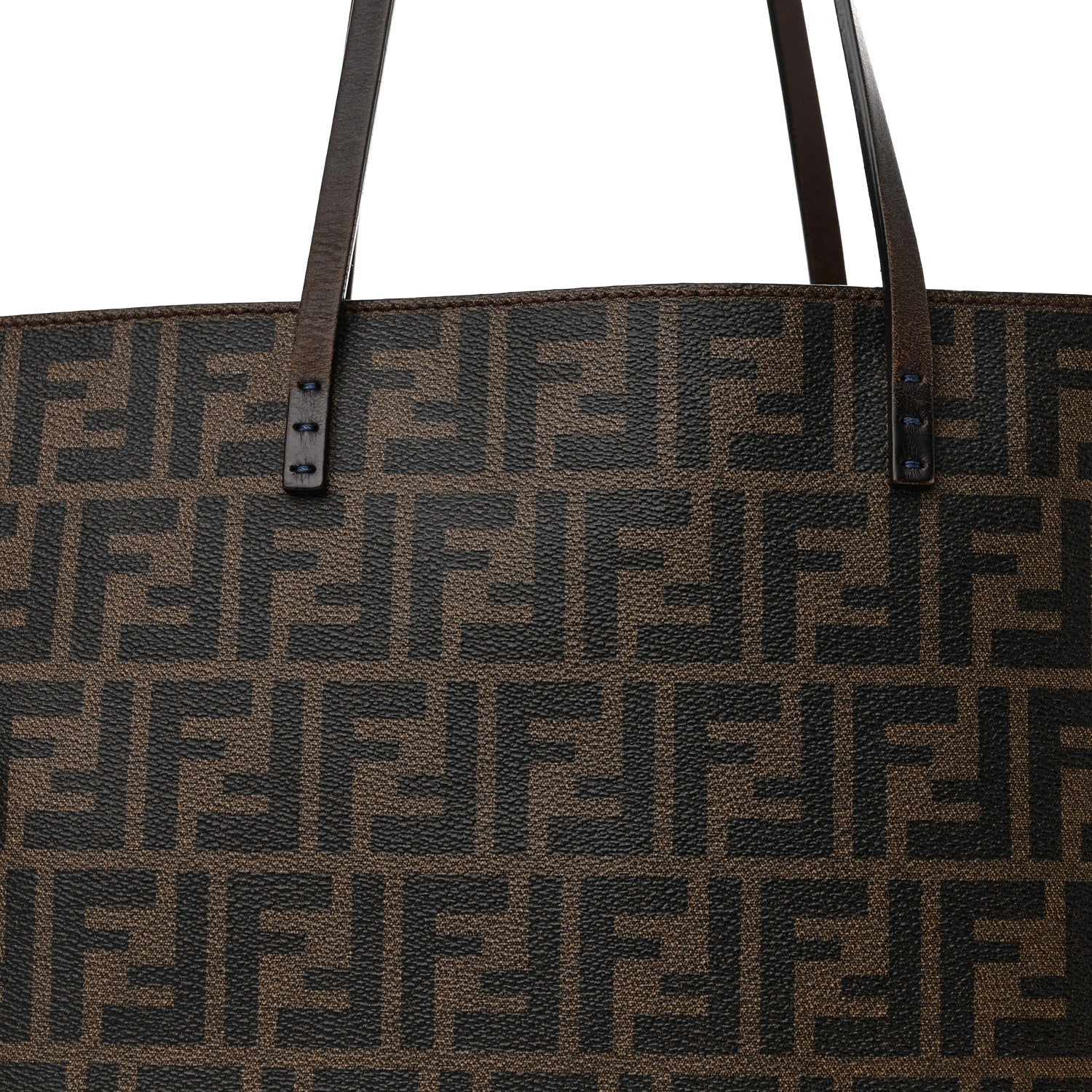 Fendi Zucca Spalmati Medium Roll Tote Tobacco Blue 9 of 18