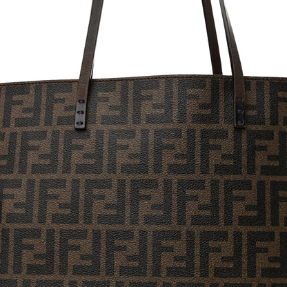 Fendi Zucca Spalmati Medium Roll Tote Tobacco Blue 9 of 18