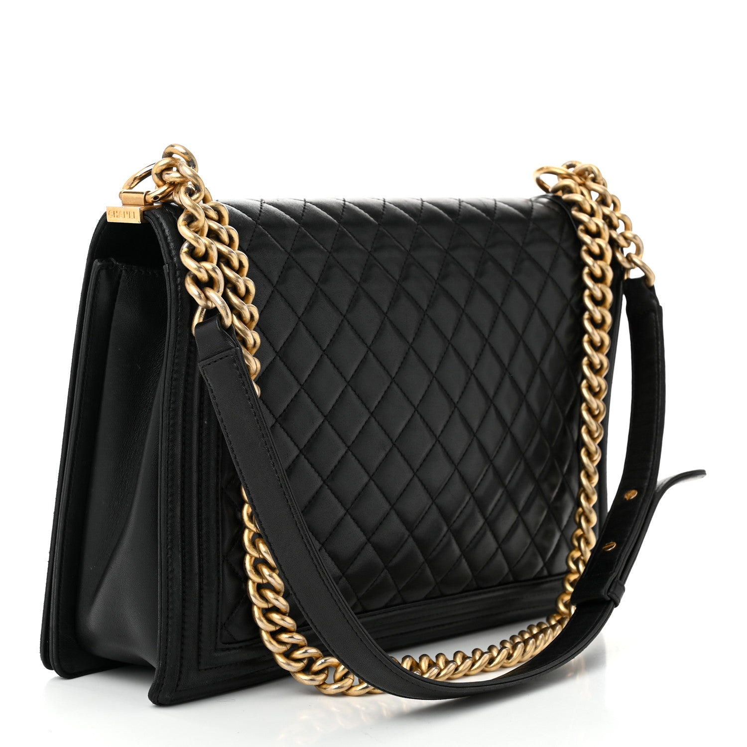 Chanel Lambskin Quilted Large Boy Flap Black 3 of 12