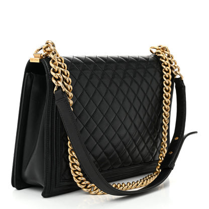 Chanel Lambskin Quilted Large Boy Flap Black 3 of 12