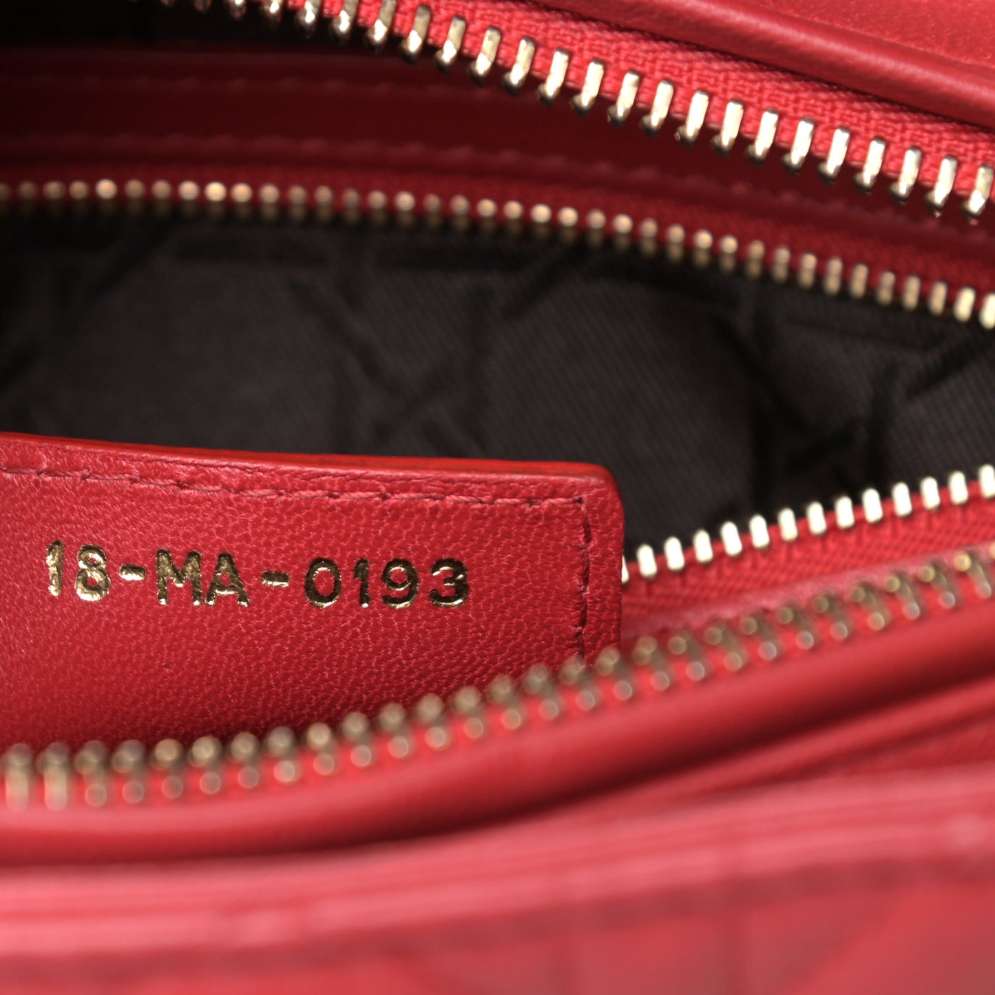 Lambskin Cannage Medium Lady Dior Red