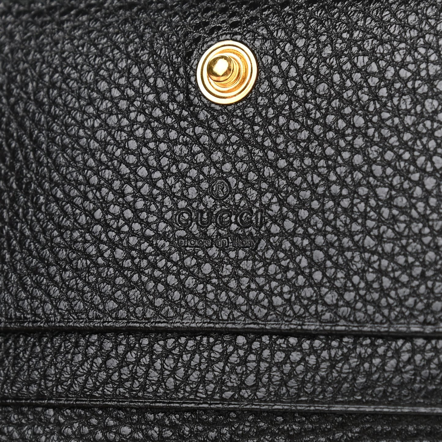 Grainy Calfskin Zumi Chain Card Case Wallet Black