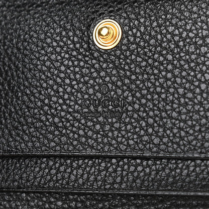 Gucci Grainy Calfskin Zumi Chain Card Case Wallet Black 6 of 7