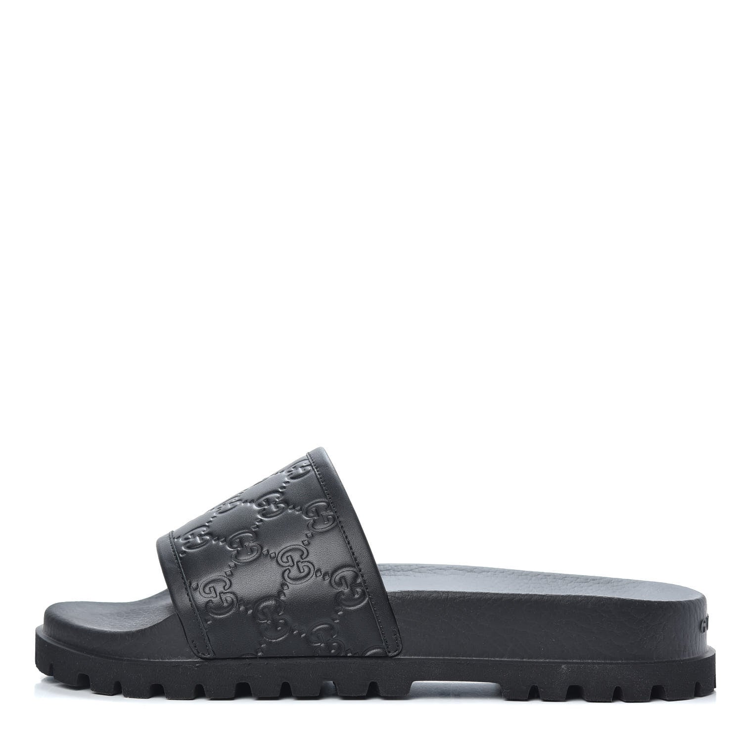 Gucci Guccissima Mens Lug Sole Slide Sandals 8 Black 1 of 8