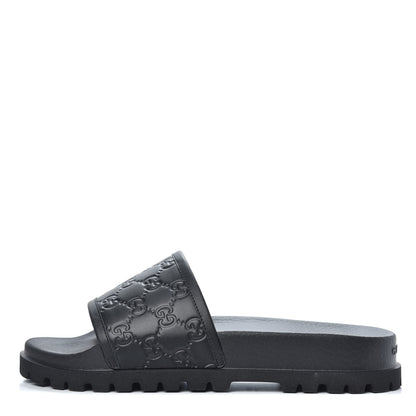 Gucci Guccissima Mens Lug Sole Slide Sandals 8 Black 1 of 8