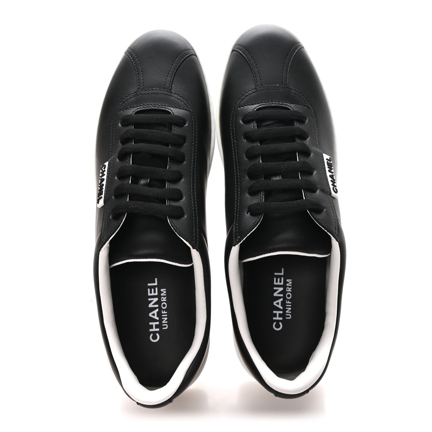 Chanel Calfskin CC Womens Sneakers 39.5 Black 2 of 9