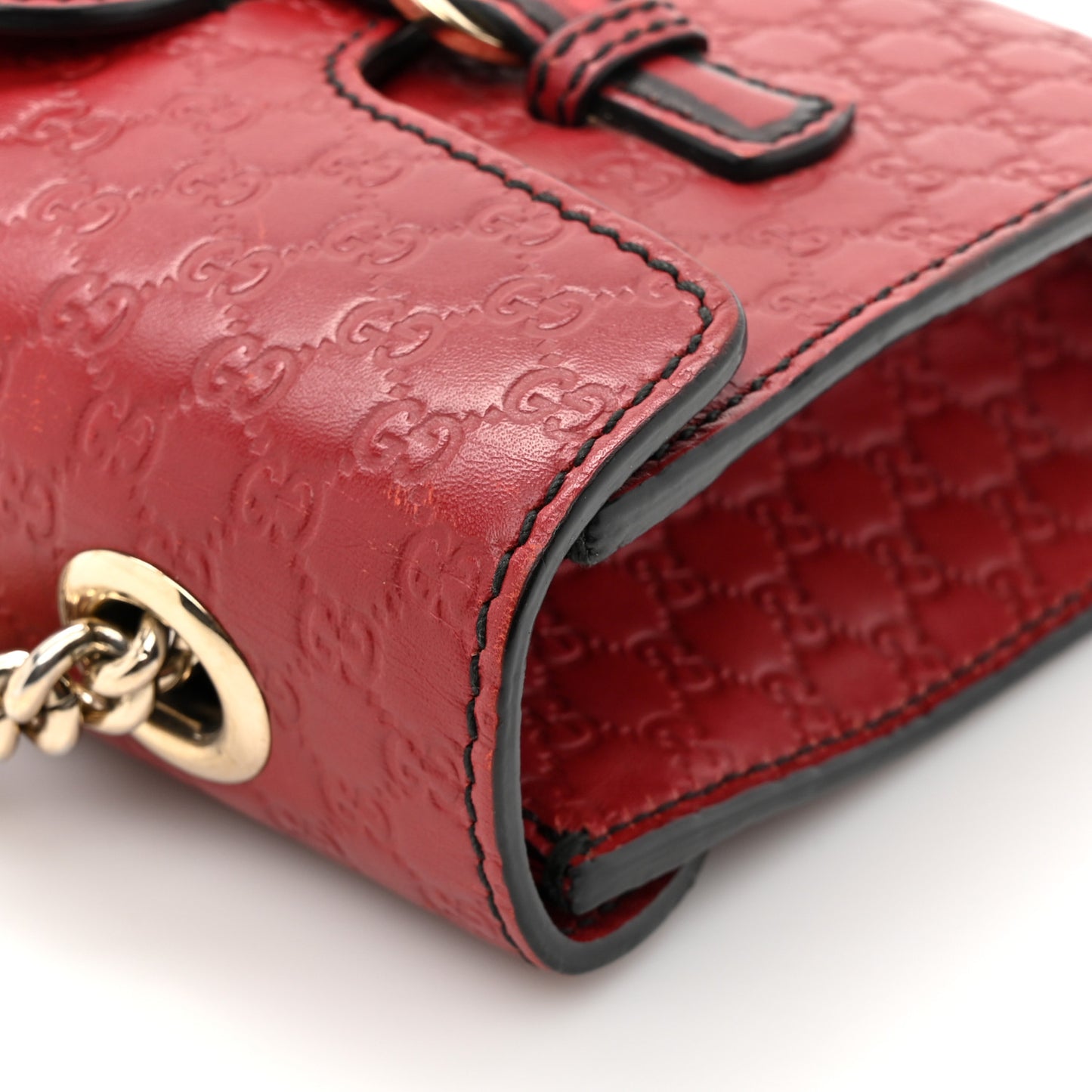 Soft Microguccissima Mini Emily Chain Shoulder Bag Rosso