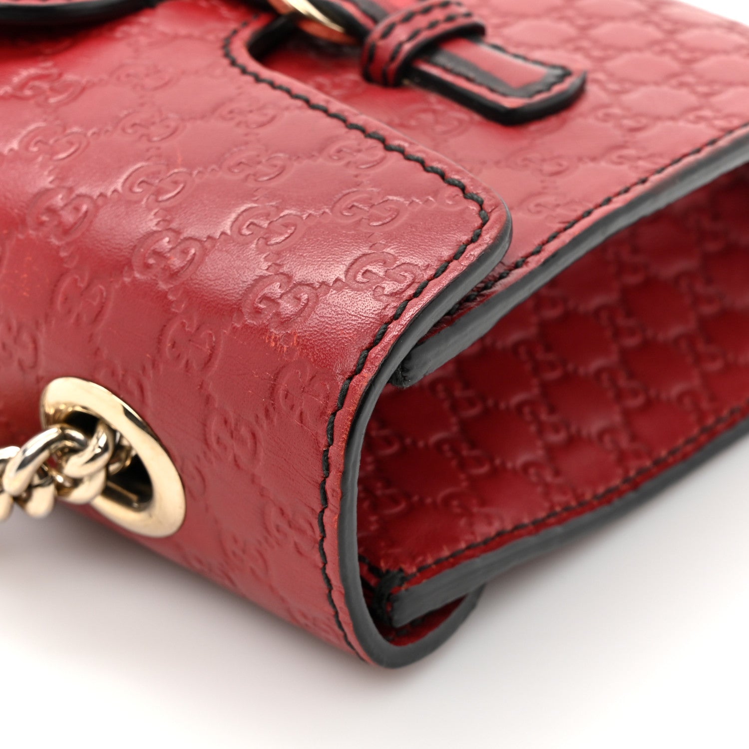Gucci Soft Microguccissima Mini Emily Chain Shoulder Bag Rosso 16 of 17