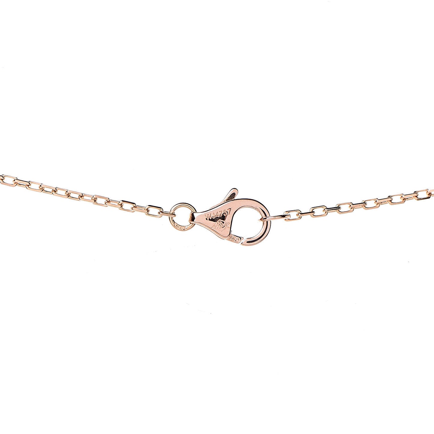18K Pink Gold Diamond Logo Pendant Necklace