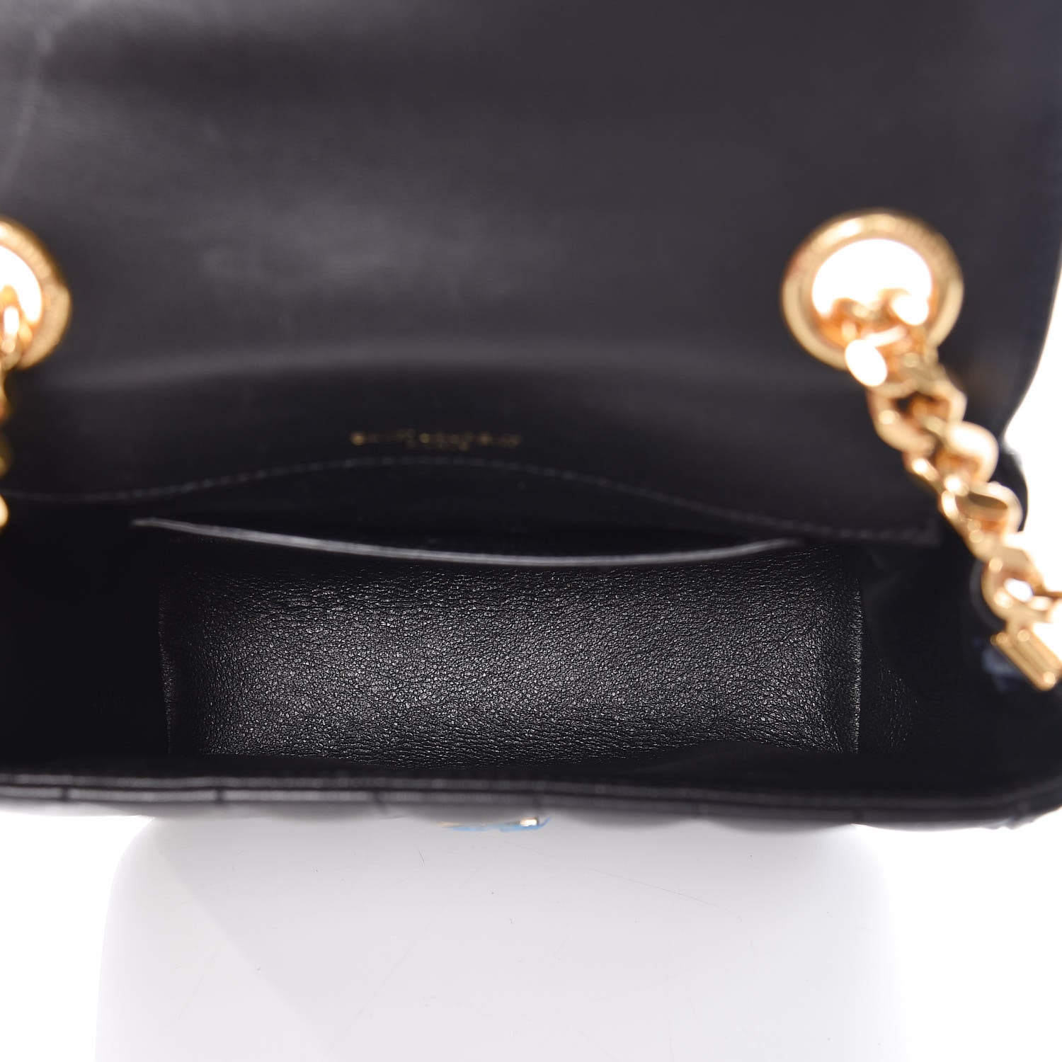 Saint Laurent Lambskin Matelasse Monogram Small Vicky Chain Bag Black 5 of 9