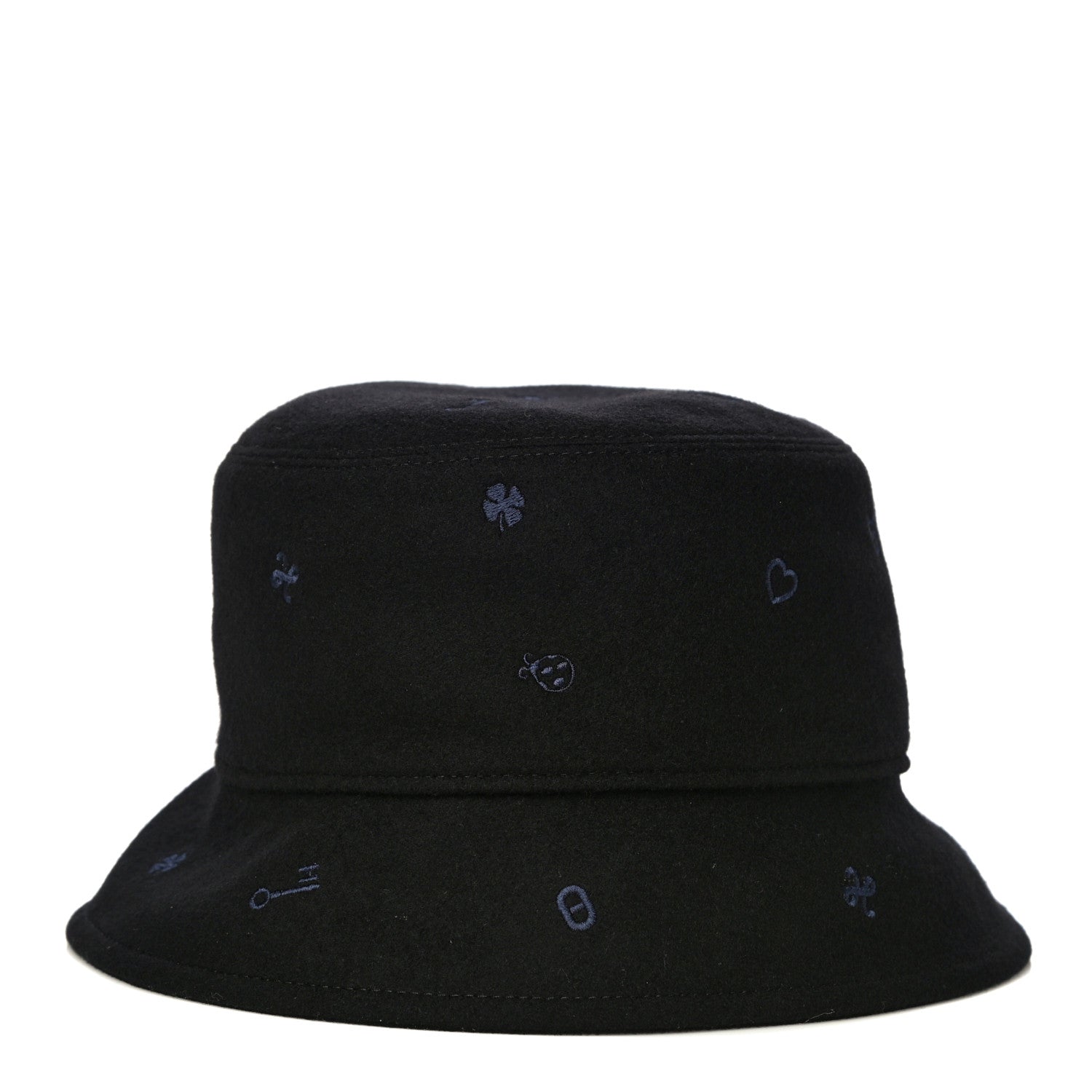 Hermes Cashmere Debbie Charms Bucket Hat 58 Black 2 of 7