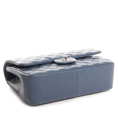 Chanel Caviar Quilted Jumbo Double Flap Blue 4 of 9