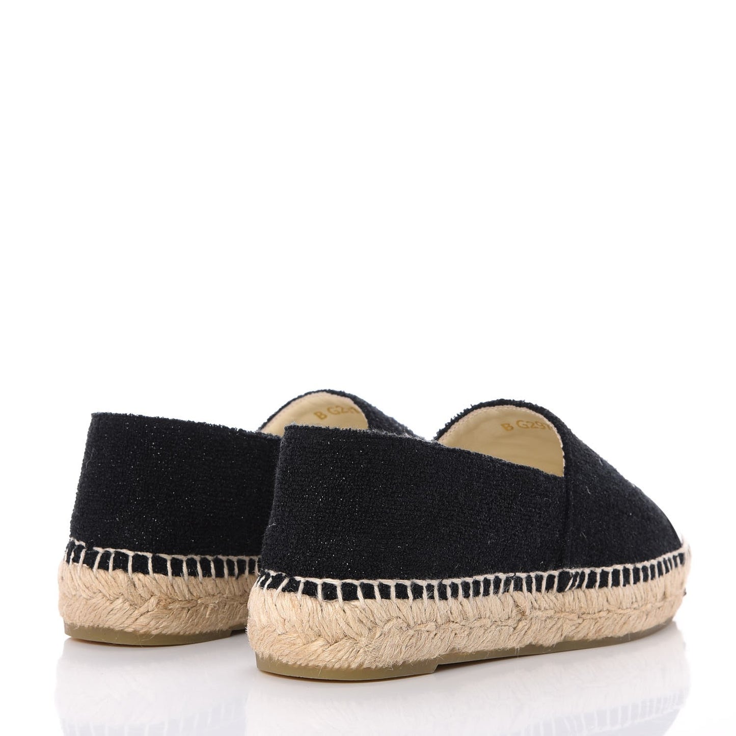 Fabric Patent Calfskin CC Espadrilles 36 Black