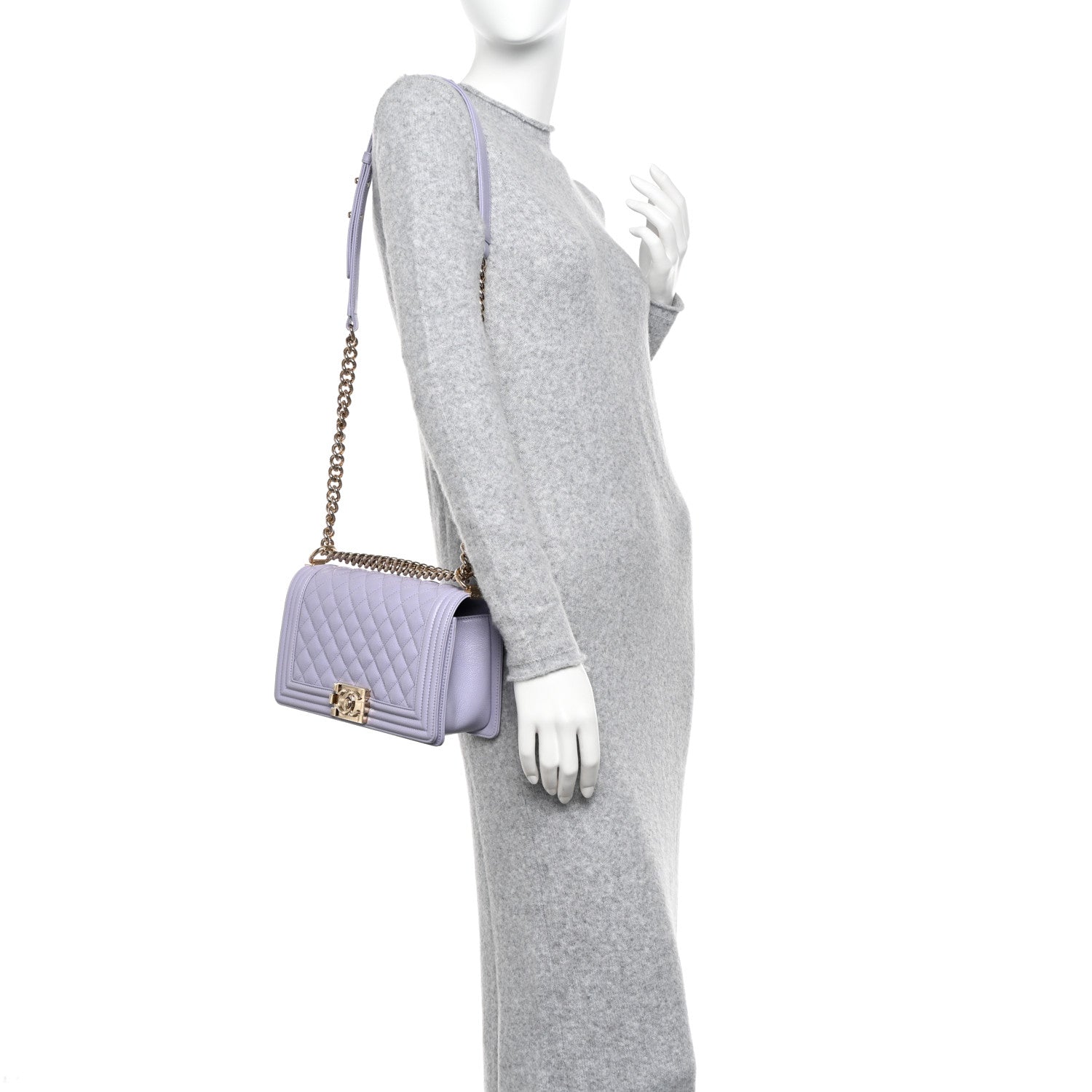 Chanel Caviar Quilted Medium Boy Flap Light Purple 2 of 11