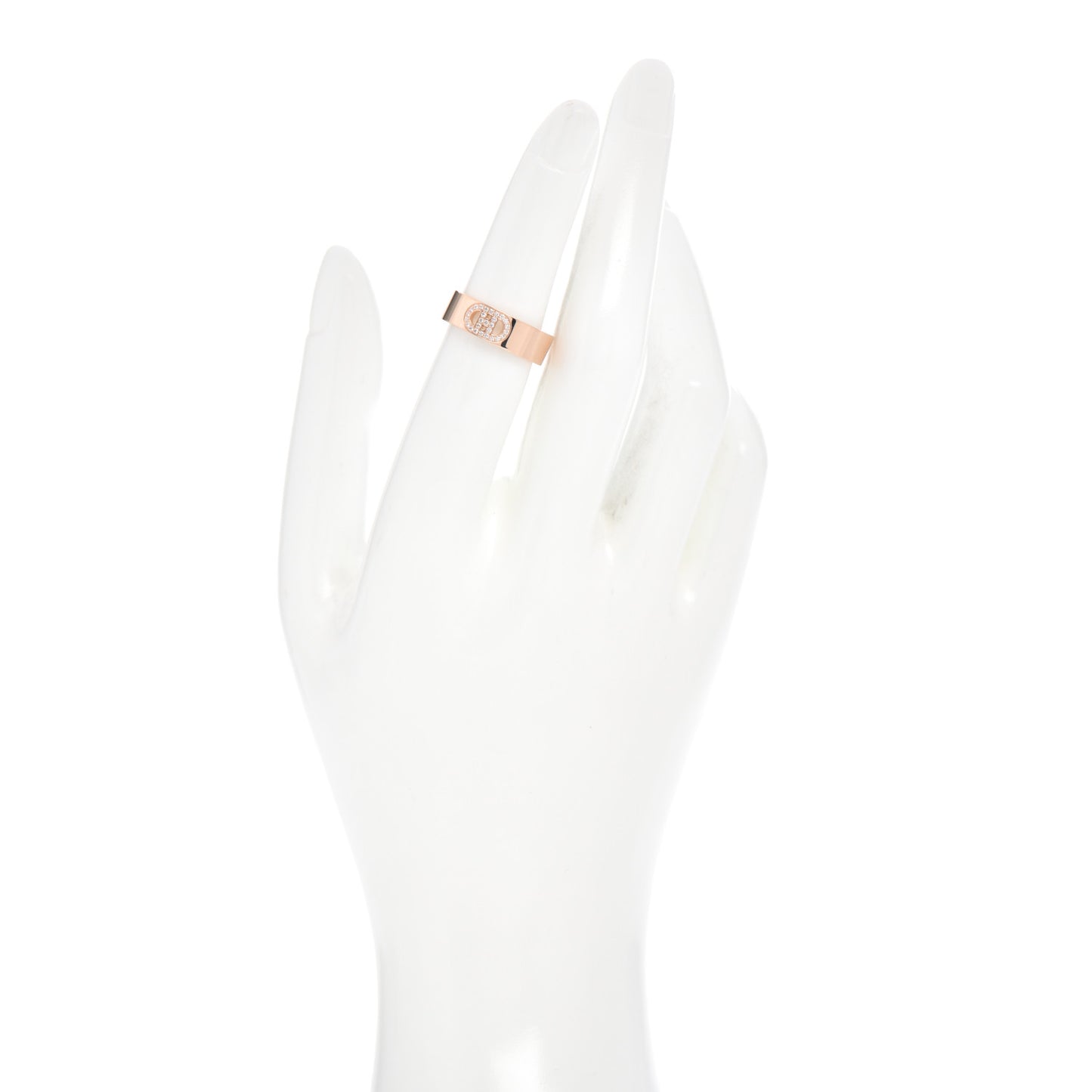 18K Rose Gold Diamond PM H D'Ancre Ring 51 5.75