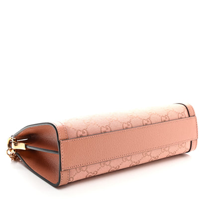 Gucci Monogram Textured Dollar Calfskin Small Ophidia Chain Shoulder Bag Cloche Rose Pink 3 of 9
