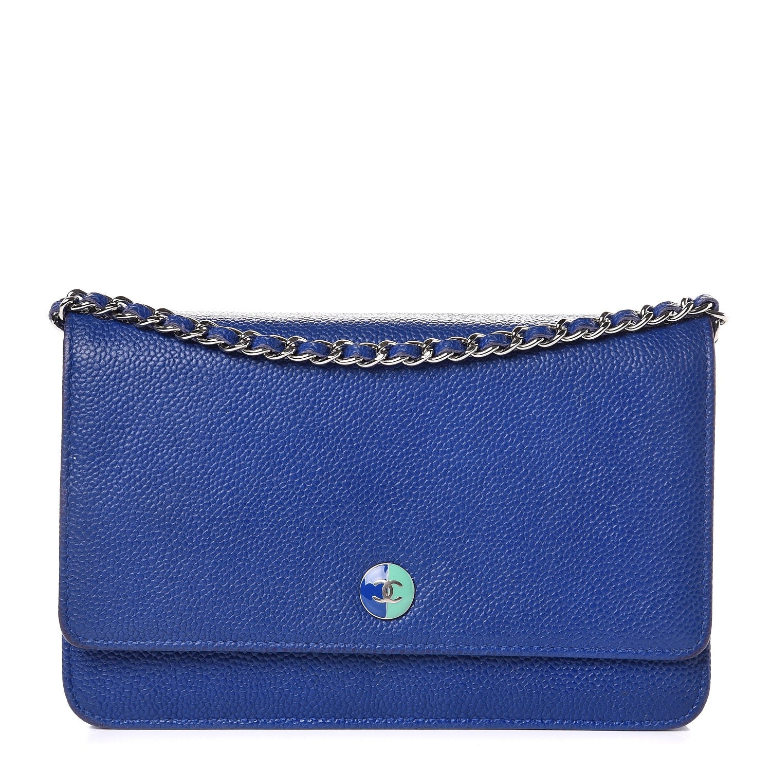 Chanel Caviar Wallet on Chain WOC Blue 1 of 8