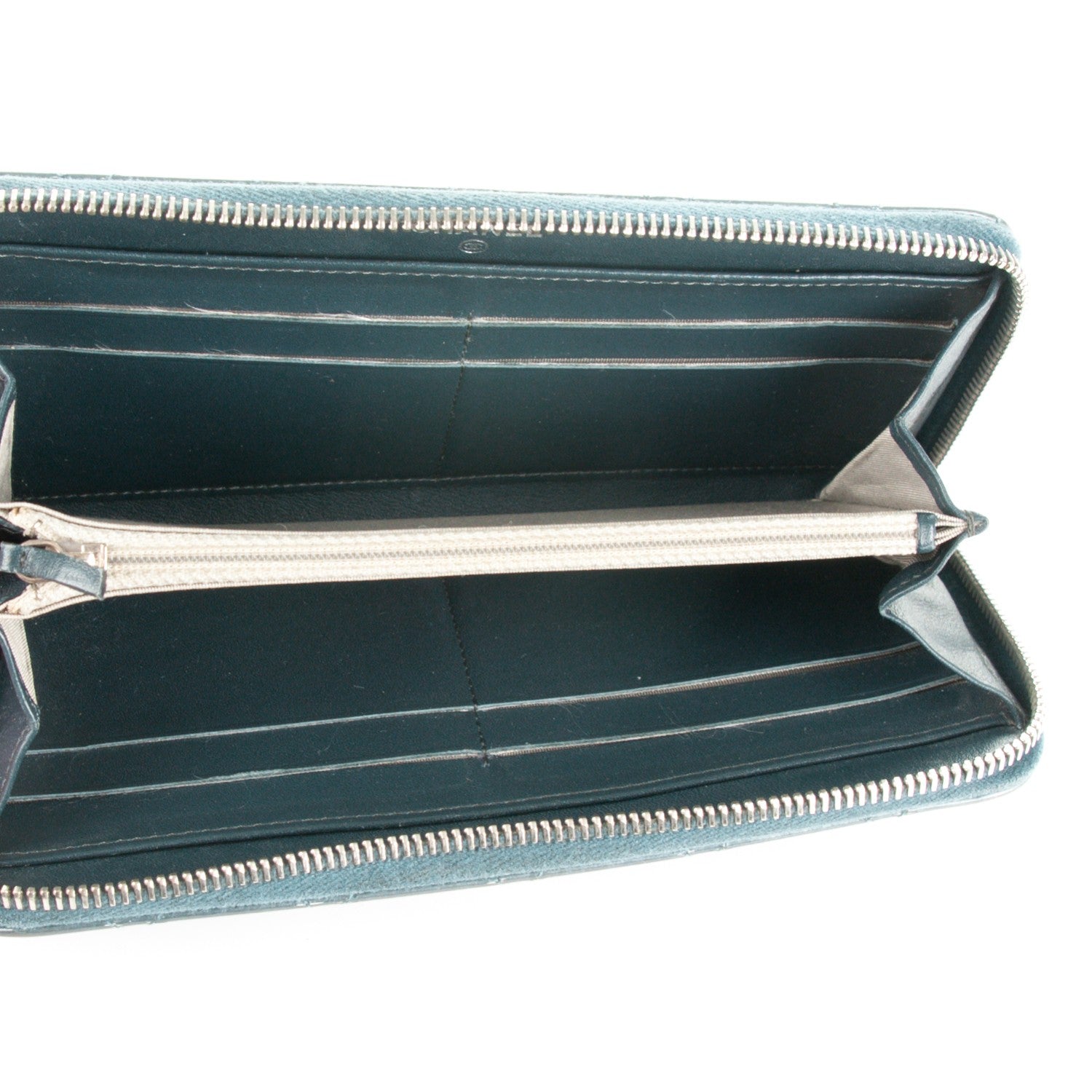 Chanel Patent Quilted Brilliant Zip Around Wallet Blue 5 of 9