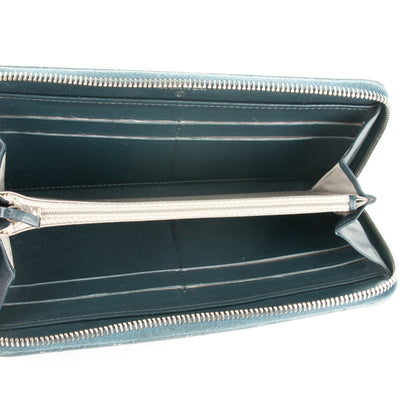 Chanel Patent Quilted Brilliant Zip Around Wallet Blue 5 of 9
