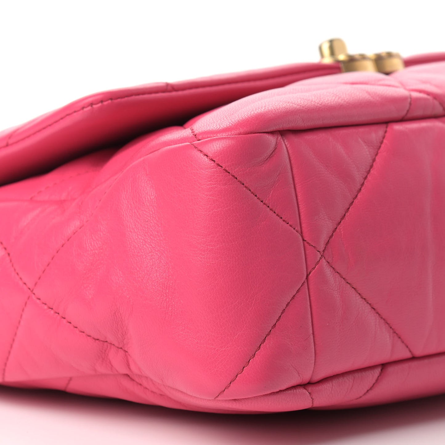 Goatskin Quilted Large Chanel 19 Flap Dark Pink