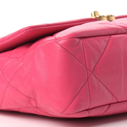 Chanel Goatskin Quilted Large Chanel 19 Flap Dark Pink 8 of 11