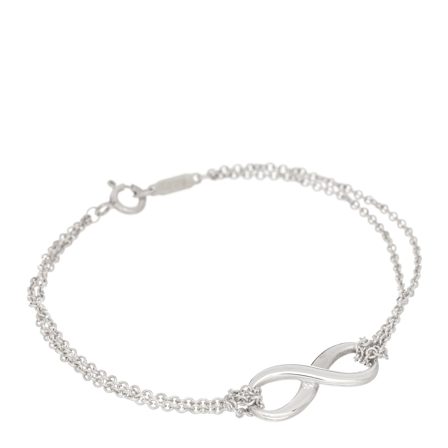 Tiffany Sterling Silver Infinity Double Chain Bracelet 1 of 3