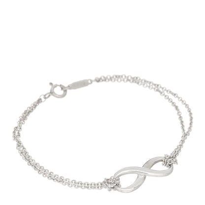 Tiffany Sterling Silver Infinity Double Chain Bracelet 1 of 3