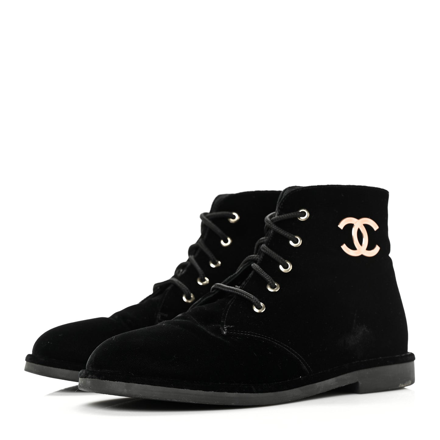 Velvet CC Lace Up Boots 39 Black