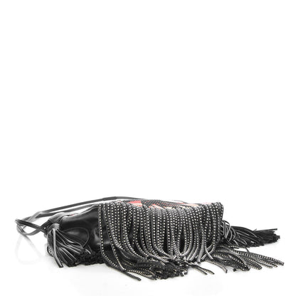 Saint Laurent Jacquard Leather Small Fringed Sunset Helena Bucket Bag 4 of 7