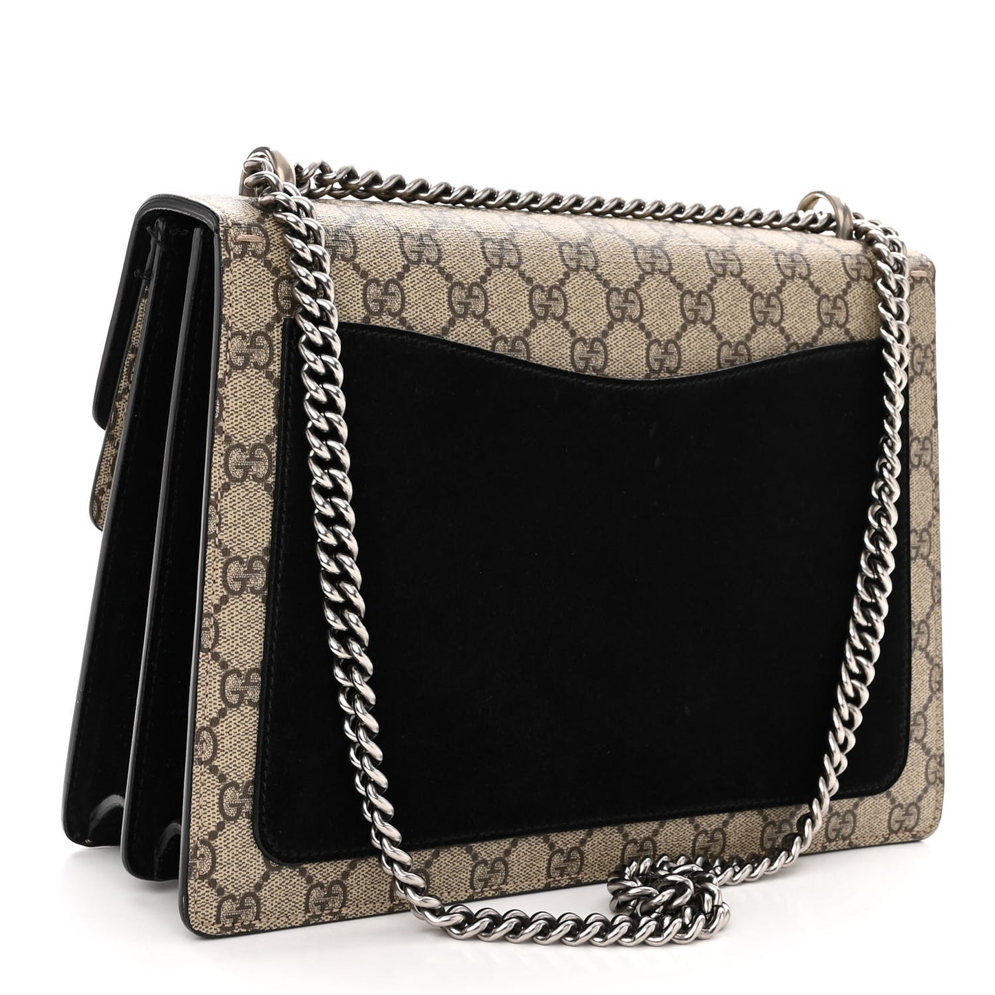 GG Supreme Monogram Medium Dionysus Shoulder Bag Black